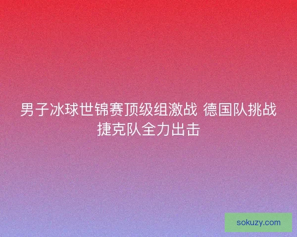 男子冰球世锦赛顶级组激战 德国队挑战捷克队全力出击